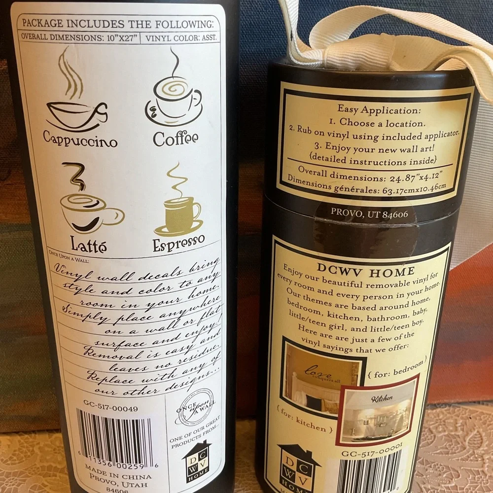 DCWV Home Vinyl Lettering Decals - 4 Coffees & Live Love Laugh Lot of 2